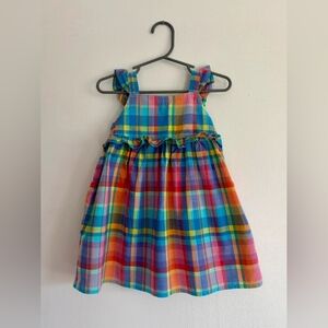 Girls Multicolor Plaid Sundress - Bright Rainbow Dress
